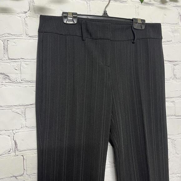 Vintage Le Chateau madeIn Canada pinstripe black trousers low rise flare s 7/8 - Picture 2 of 9